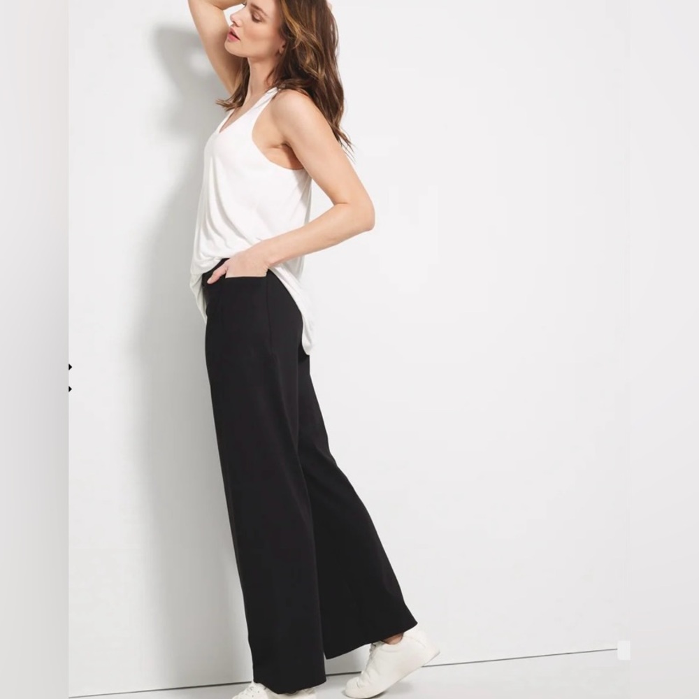 🆕 Soma Intimates High-Waist Wide-Leg Pants in Black • Size Small - Picture 2 of 7